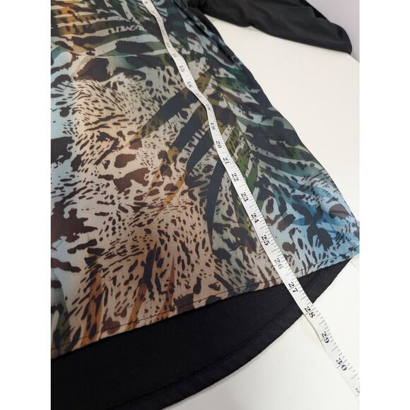 Jess & Jane Top Womens XL Multicolor Animal Print Art - Picture 8 of 9
